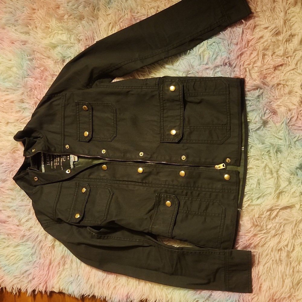 JCrew green relaxed boyfriend adjustable field jacket women's size XXS